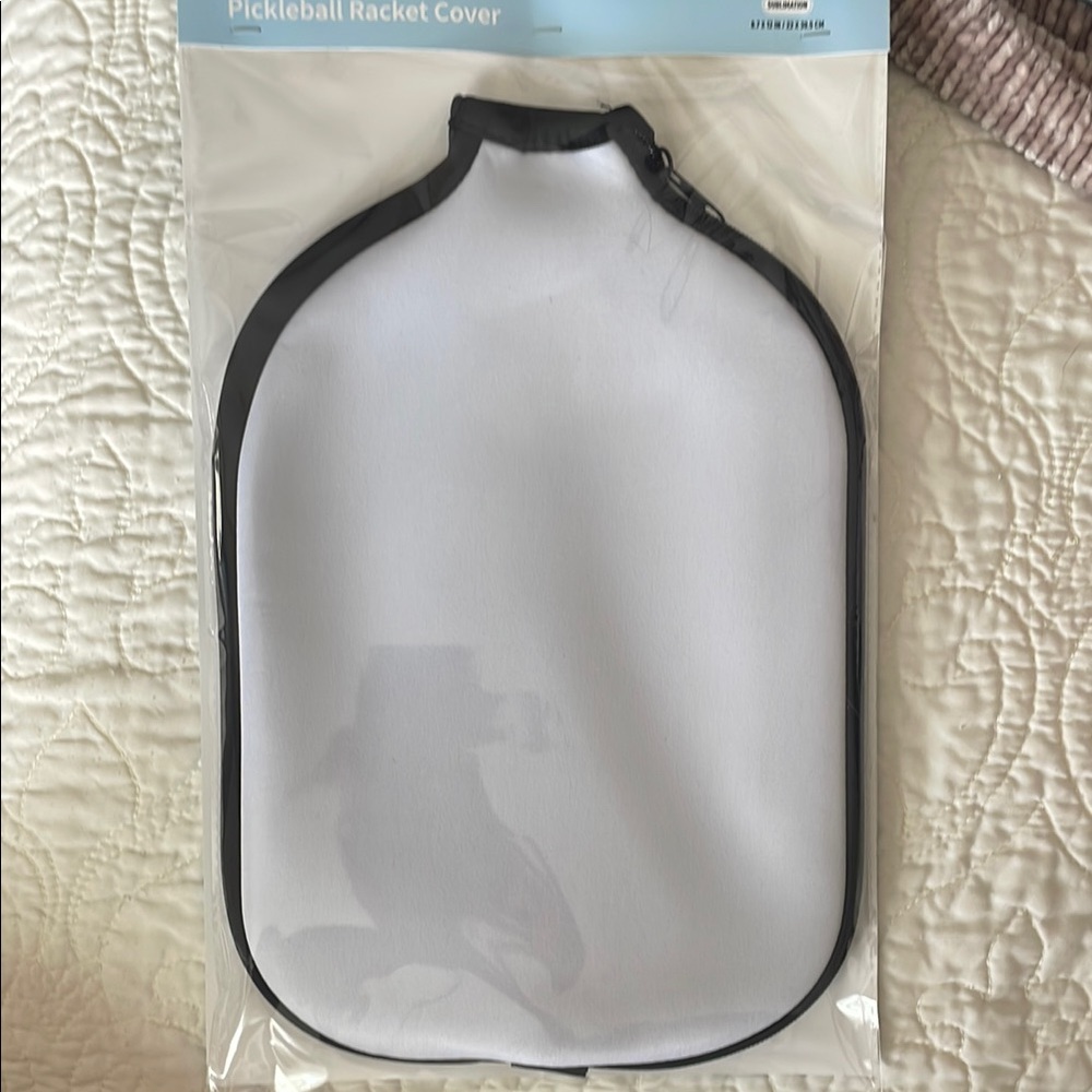 White and Black Pickleball Racket Cover